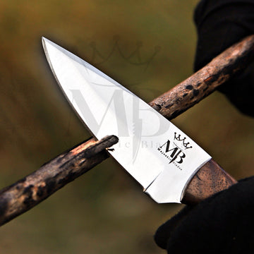 Majestic Handmade D2 Skinner Knife with Rosewood Handle & Leather Cover - 8 Inch | sharp blade , best for campping and hunting - sale price in USA at majesticblades.com